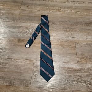Christian Dior Tie Vintage 1980s Black Label Blue Red Stripe
